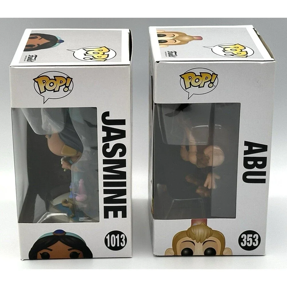 Vaulted Funko POP! Flocked HT #353 Abu & #1013 Princess Jasmine Vinyl Figure Lot